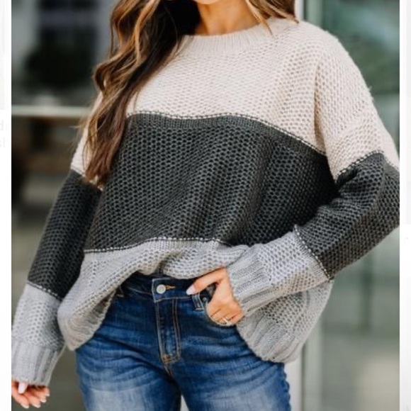 New Striped Chunky Wide Knit Sweater - Picture 3 of 5